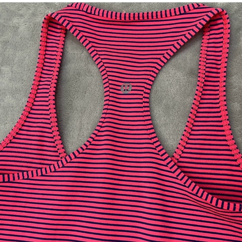 Striped Pink Racerback Tank Top - Picture 5 of 5